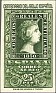 Spain 1950 Spanish Stamp Centenary 25 PTA Verde Edifil 1082. Spain 1950 Edifil 1082 Queen Isabel II. Subida por susofe